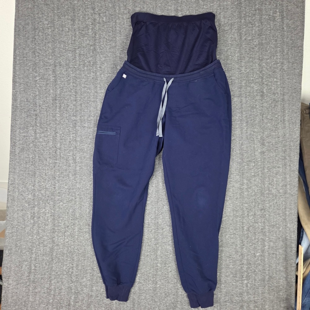 FIGS Yola Maternity Scrub Pants Women L/T Navy Blue Technical Collection Jogger